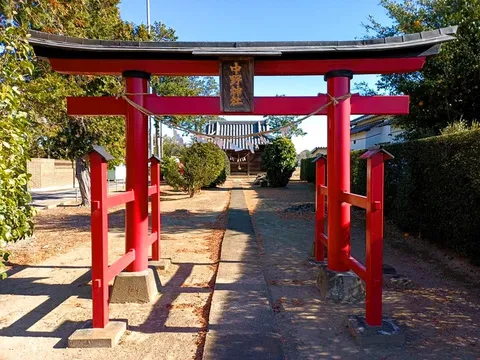 朱色の鳥居と静寂の参道
