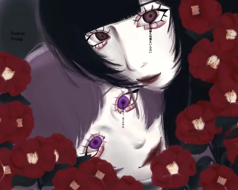 紅い花と、秘められた瞳
