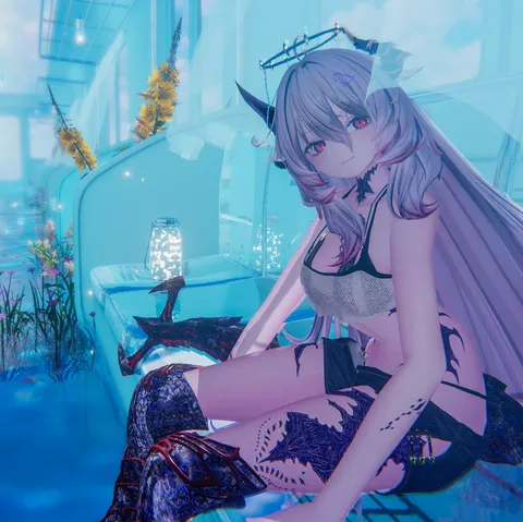幻想的な水辺の異世界少女