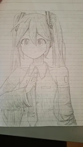 ノートに描かれたアニメキャラ