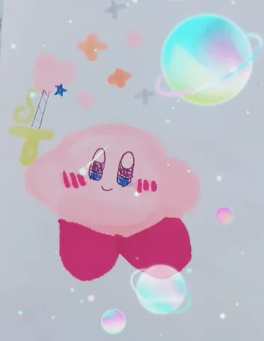 宇宙を旅するピンクの雲