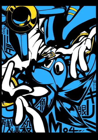 鮮烈な青と黒のビジョン