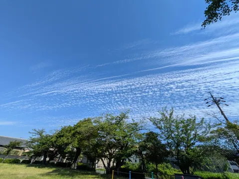 夏空に描かれた雲の道