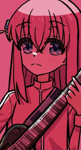 ギター少女、ピンクの世界