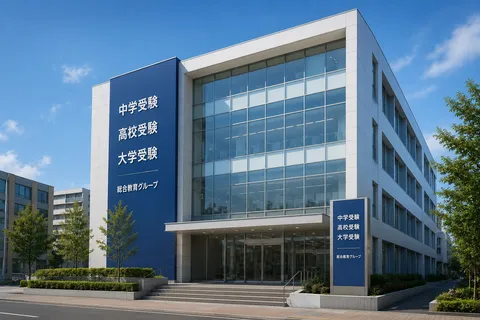 学び舎の青い空と青い看板