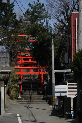 静寂を貫く朱色の鳥居