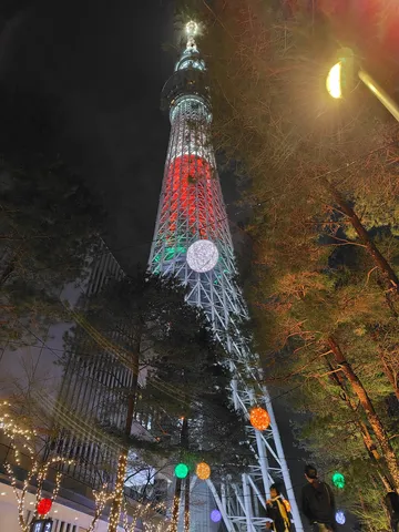 煌めくタワーと木漏れ日の彩り