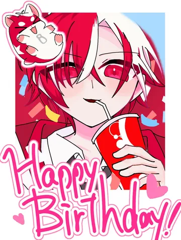 赤髪キャラと誕生日ドリンク！
