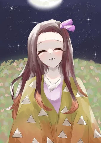 月夜に浮かぶ穏やかな笑顔