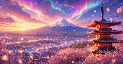 夢見る富士の夜の彩り