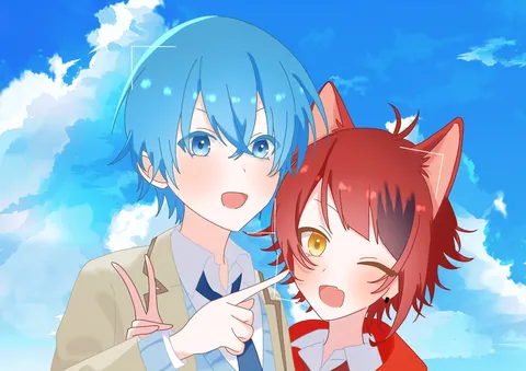 青と風のふたりの一瞬