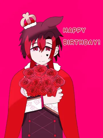 誕生日を祝う、華やかな赤の主役