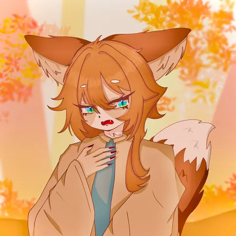 秋色に染まる、狐のお嬢さん