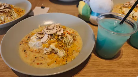 きのことコーンの彩りプレート