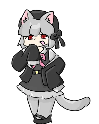 猫耳メイドさんの甘えん坊ポーズ