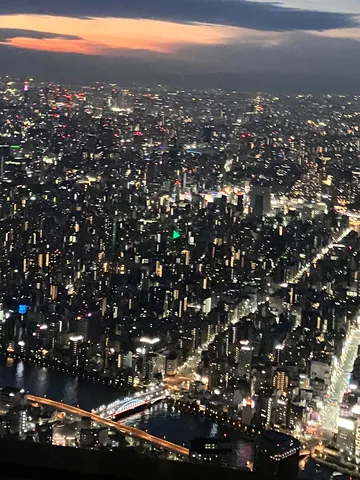 都会の夜景、宝石箱をひっくり返したような輝き