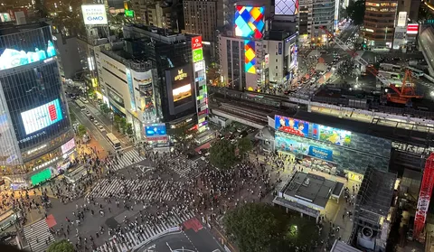 光渦巻く大都会の夜