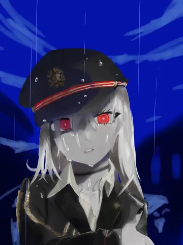 雨粒に滲む、紅い瞳の少女