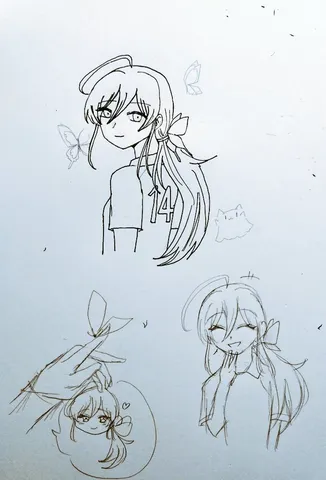 描かれた世界に蝶が舞う