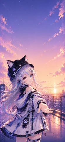 夕景と猫耳の約束
