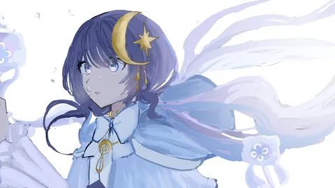 星降る夜の幻想的な少女