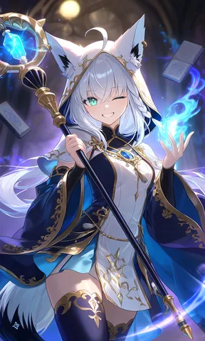 神秘的な魔法使い、魔法を操る