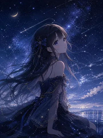 星空のドレスを纏う少女