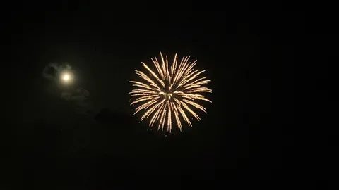 夜空に花が咲く一幕
