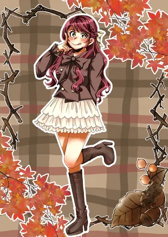 紅葉をまとった一枚絵