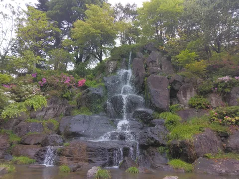 緑に包まれる癒やしの滝