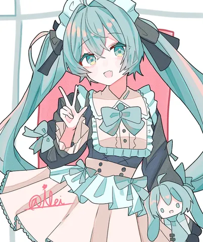 メイド服ミクと小さな仲間