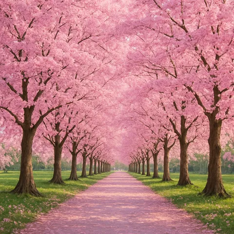 どこまでもピンク！桜のトンネル