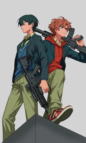 交差する二つの銃口