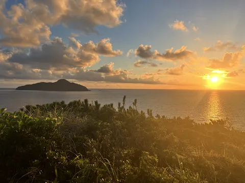 黄金色に染まる海と空