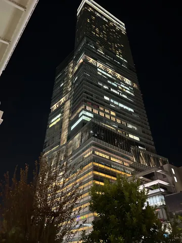 夜空を貫く光の塔