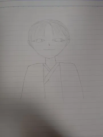 穏やかな線の中の人影