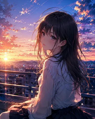 街の灯りと空のショー