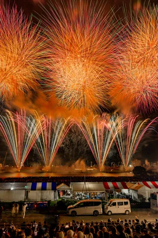 夜空を埋め尽くす光のシャワー