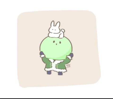 雪うさぎと緑の訪問者