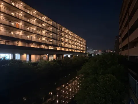 静寂を映す、水面の灯り