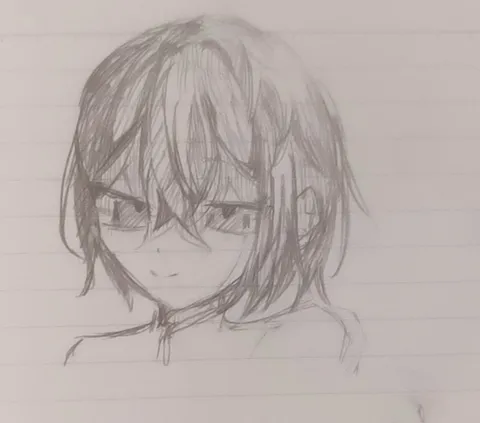 鉛筆の線に宿る、憂いの瞳