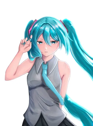 クールな視線と鮮やかな青髪