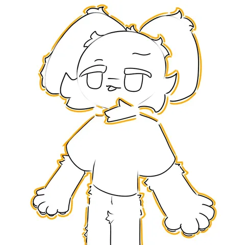 ゆるかわキャラの線画
