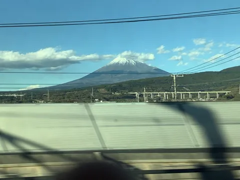 新幹線と富士山の風景