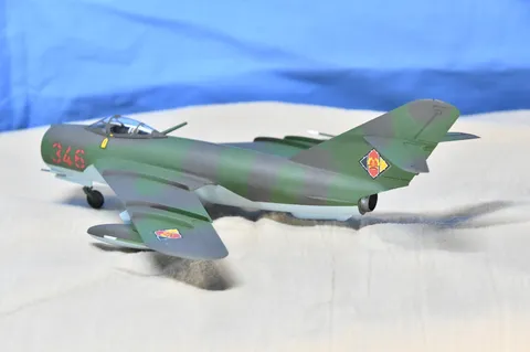 緑の迷彩塗装が映える戦闘機