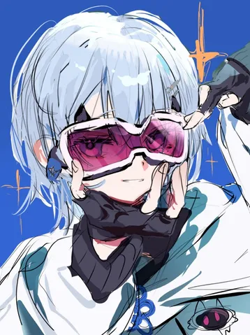 ピンクレンズが彩るクールな視線