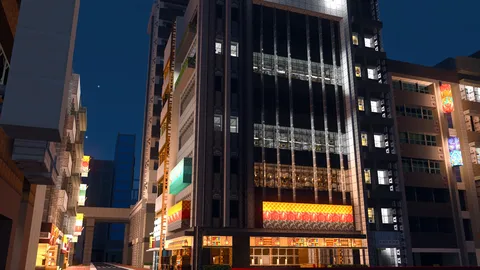 マインクラフトで作った繁華街