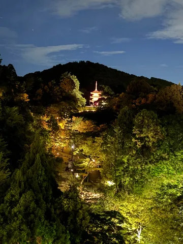 闇夜に灯る、古都の幻想塔