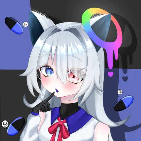 カラフルな輪っかとクールな視線