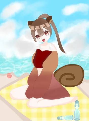 夏の海辺でリラックス
